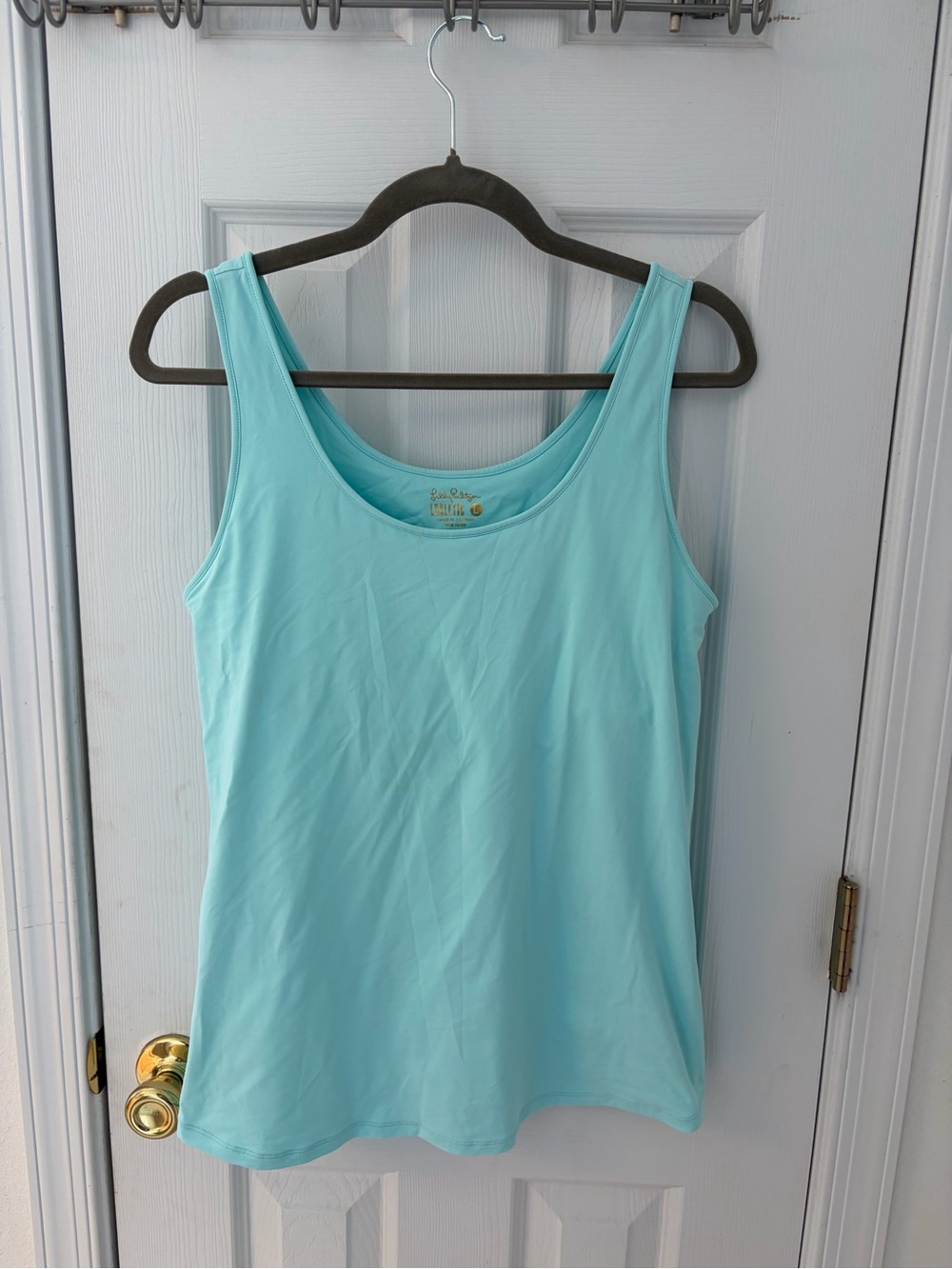 Lilly Pulitzer Luxletic Aqua Scoop Neck Tank Top